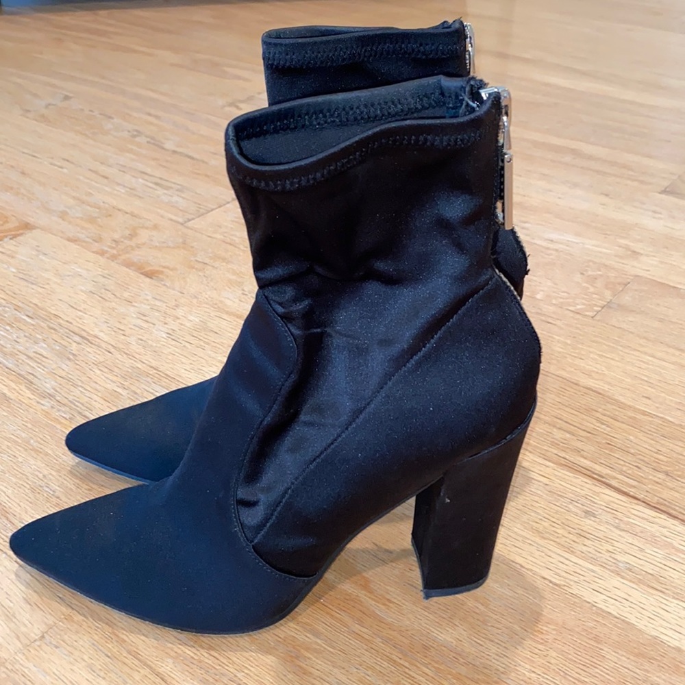 Dolce Vita black satin booties size 8